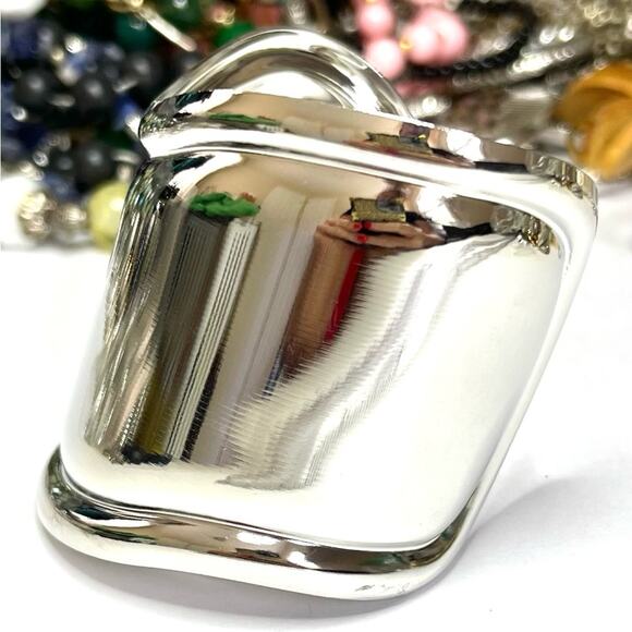 Bracelet Medium Bone Cuff Bracelet Silver Tone N04 - Picture 5 of 9